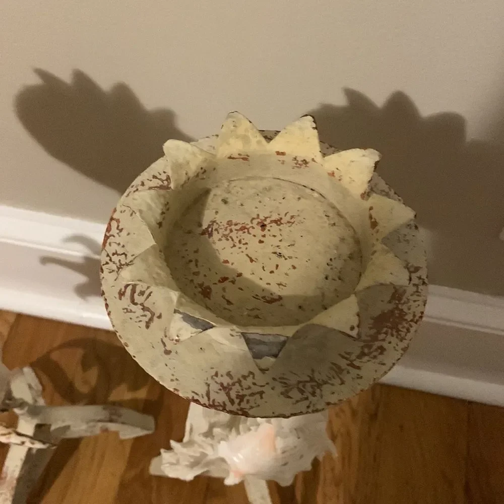 Vintage seashell candle holders set of 2